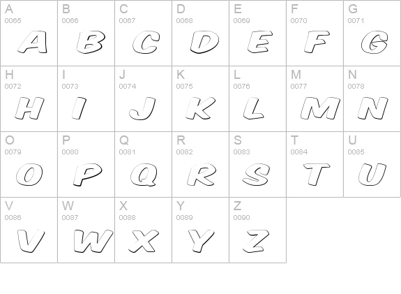 Komika Title - Ghost uppercase A-Z preview
