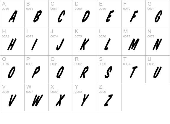 Komika Title - Tilt uppercase A-Z preview