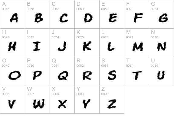 Komika Tread uppercase A-Z preview