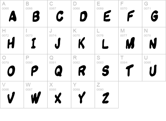 Komikandy uppercase A-Z preview