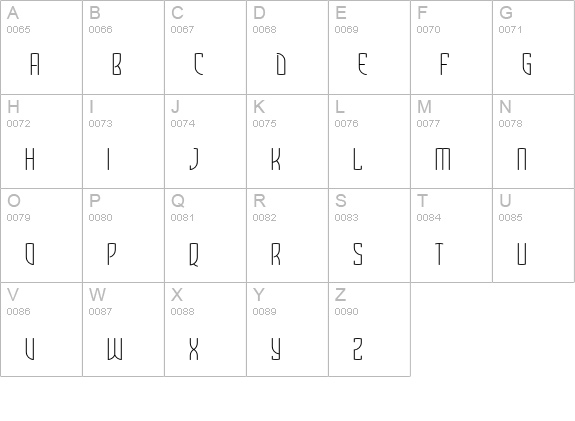 Komunique-Light uppercase A-Z preview