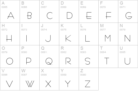 Konkord-Retro  uppercase A-Z preview
