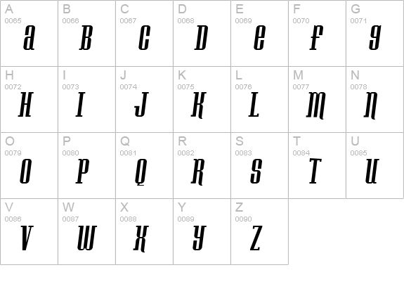 Konspiracy Theory slant uppercase A-Z preview