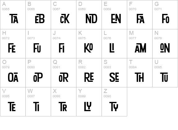 KonTikiAlohaLigaturesJF uppercase A-Z preview
