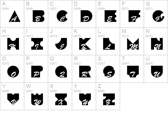Kontrast uppercase A-Z preview