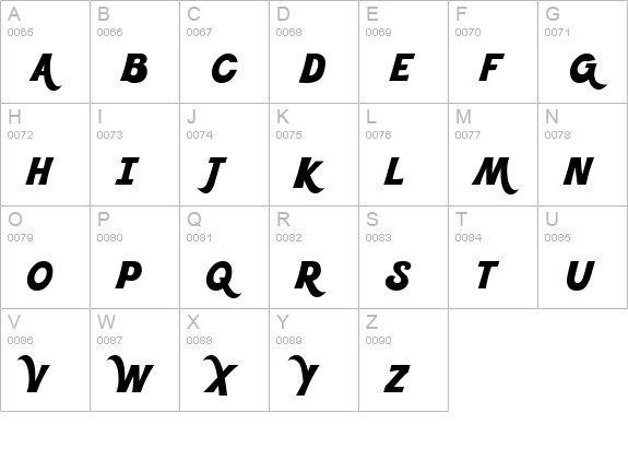 Kool Beans uppercase A-Z preview