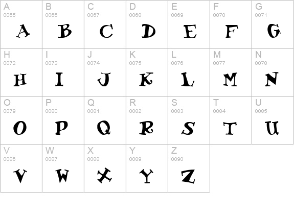 KoolKapsDisplay uppercase A-Z preview