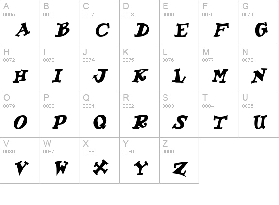 KoolKapsDisplay Bold Italic uppercase A-Z preview