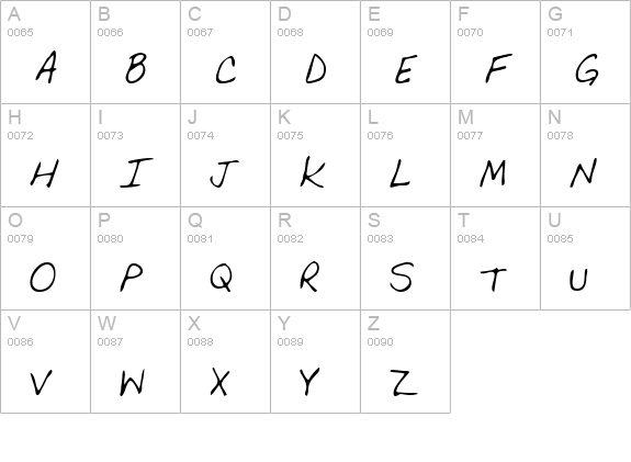 KorasHand Regular uppercase A-Z preview