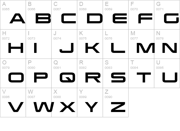 Korataki uppercase A-Z preview