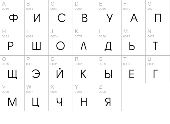 Korenski uppercase A-Z preview