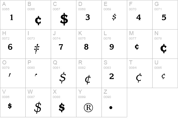 Korinna Fractions uppercase A-Z preview