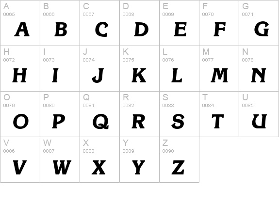 Korinth-BoldIta uppercase A-Z preview