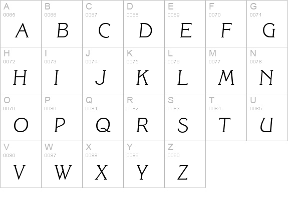 KorinthSerial-Xlight-Italic uppercase A-Z preview