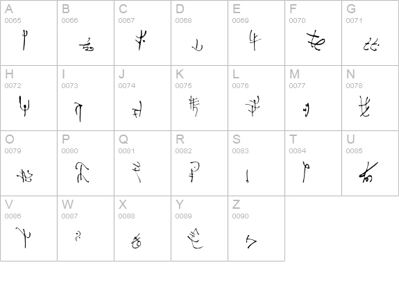Korohanza uppercase A-Z preview
