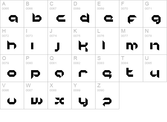 korunishi uppercase A-Z preview