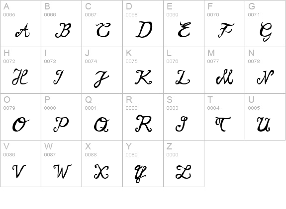 Korv uppercase A-Z preview