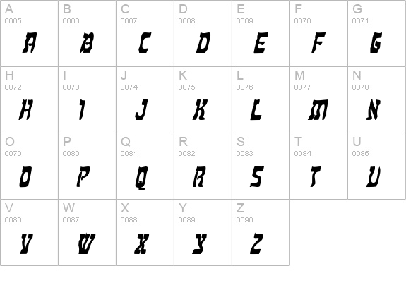 Kosher Bold Italic uppercase A-Z preview