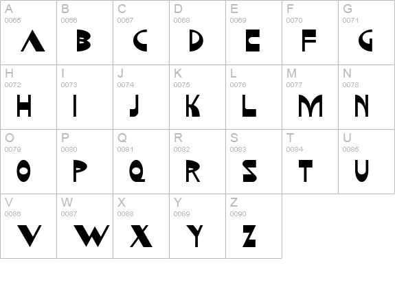 Kozmonauta uppercase A-Z preview