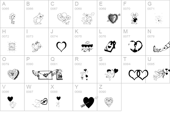KR Be Mine uppercase A-Z preview