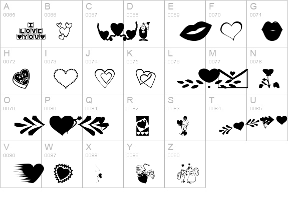 KR Be Mine More uppercase A-Z preview