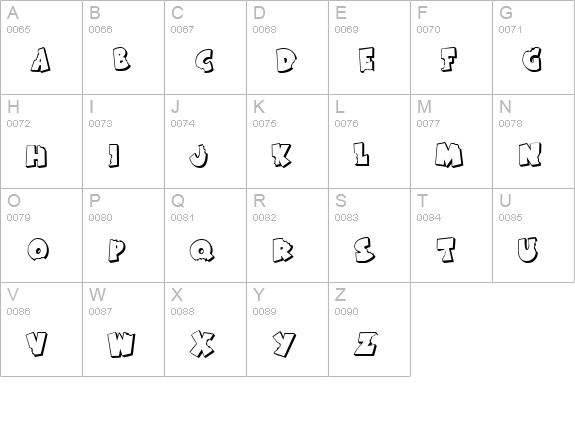 KR Bite Me uppercase A-Z preview