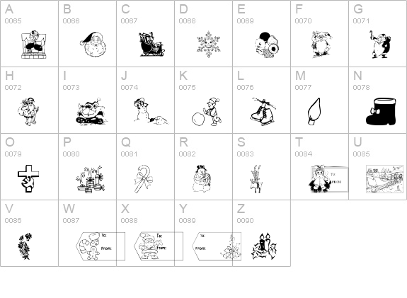 KR Christmas 2001 uppercase A-Z preview