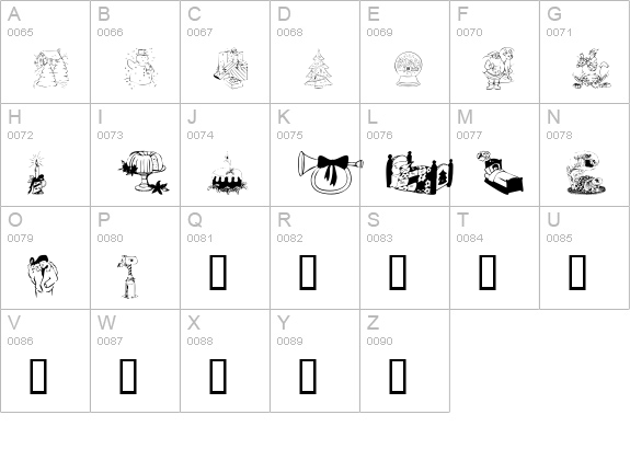 KR Christmas 2002 Dings 1 uppercase A-Z preview