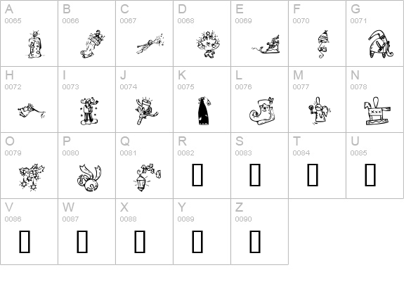KR Christmas 2002 Dings 2 uppercase A-Z preview