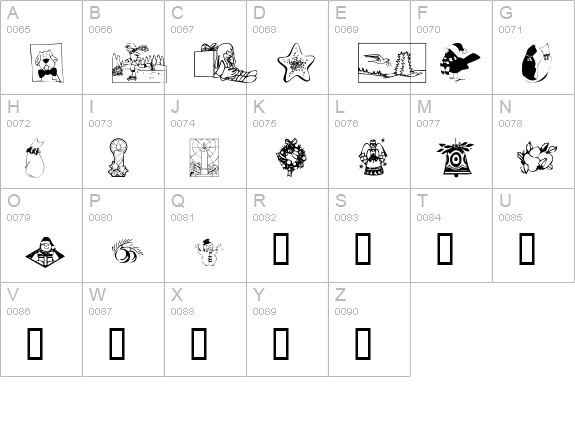 KR Christmas 2002 Dings 5 uppercase A-Z preview