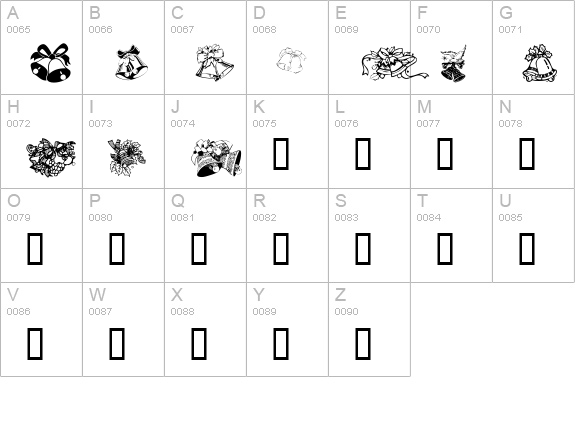 KR Christmas Bells uppercase A-Z preview