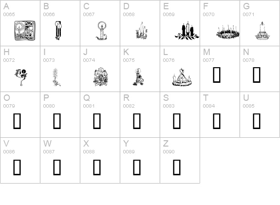 KR Christmas Candles uppercase A-Z preview