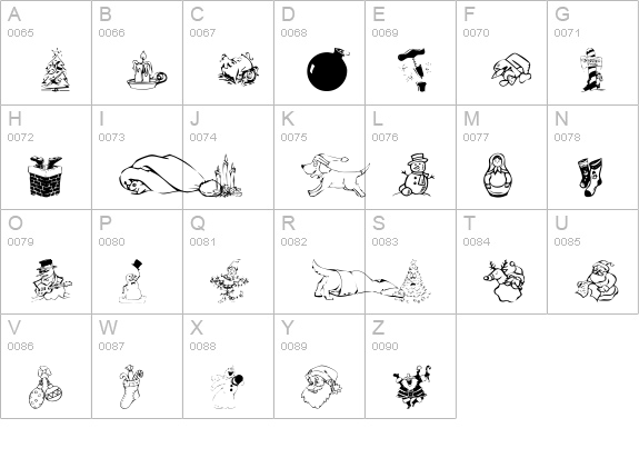 KR Christmas Dings 2004 uppercase A-Z preview