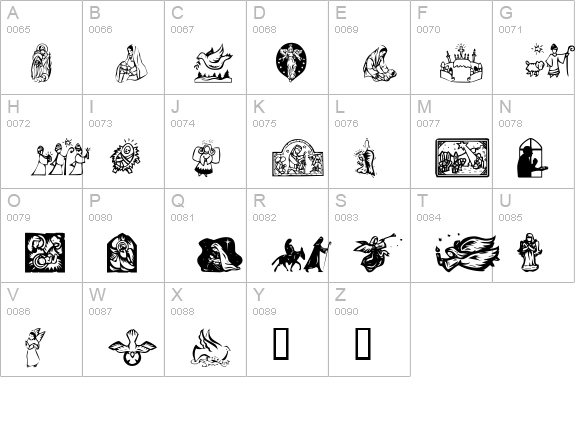 KR Christmas Dings 2004 Four uppercase A-Z preview