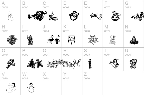 KR Christmas Dings 2004 Six uppercase A-Z preview