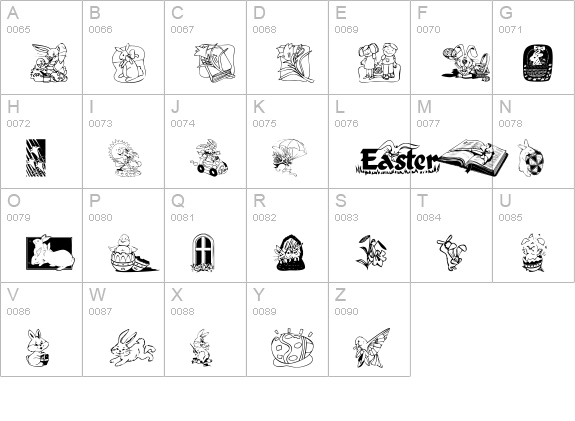 KR Easter 2003 uppercase A-Z preview