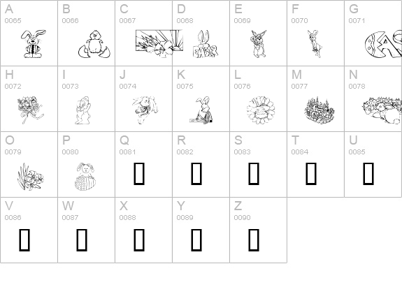 KR Easter No 2 uppercase A-Z preview