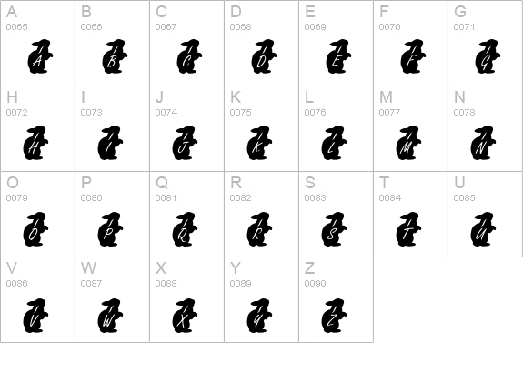 KR Easter Rabbit uppercase A-Z preview
