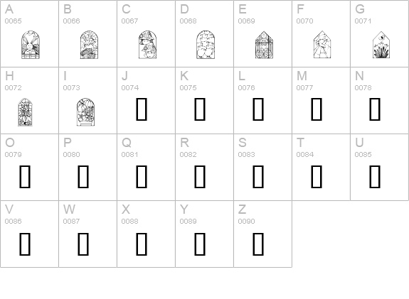 KR Easter Windows uppercase A-Z preview