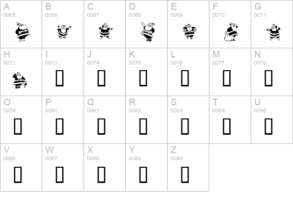 KR Eight Santas uppercase A-Z preview