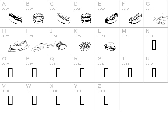 KR Fast Food uppercase A-Z preview