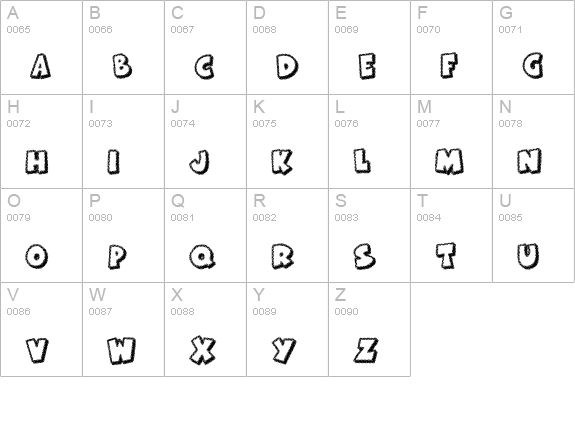 KR Frosted Cake uppercase A-Z preview
