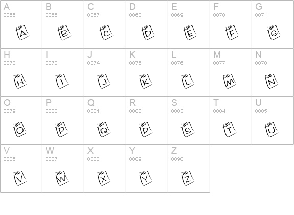 KR Lil Note uppercase A-Z preview