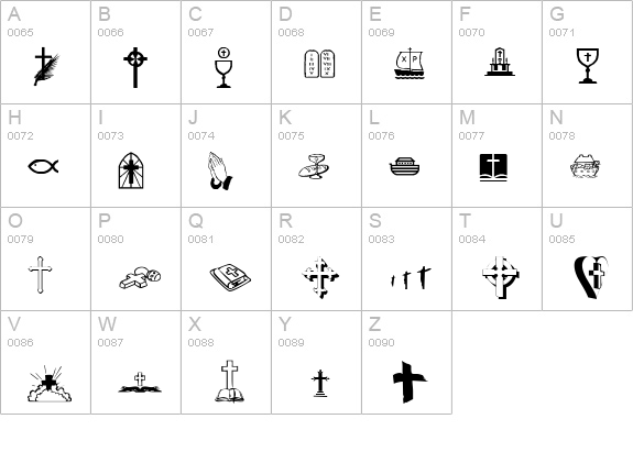 KR Lynda's Christian Dings uppercase A-Z preview