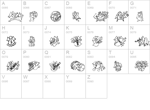 KR Music Angels uppercase A-Z preview
