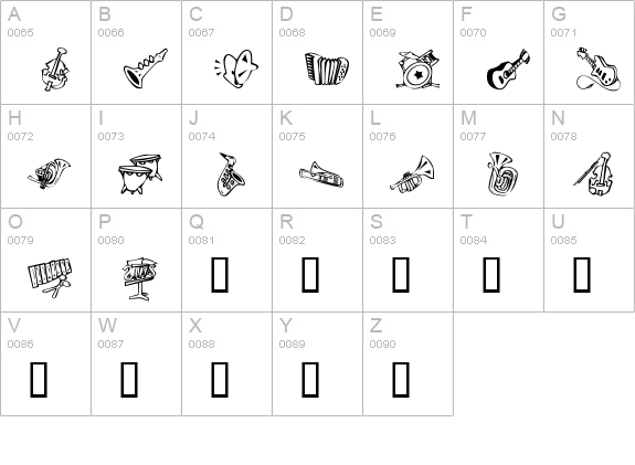 KR Music Class uppercase A-Z preview