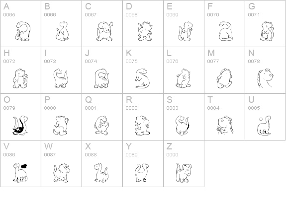 KR Nicky's Dinos uppercase A-Z preview