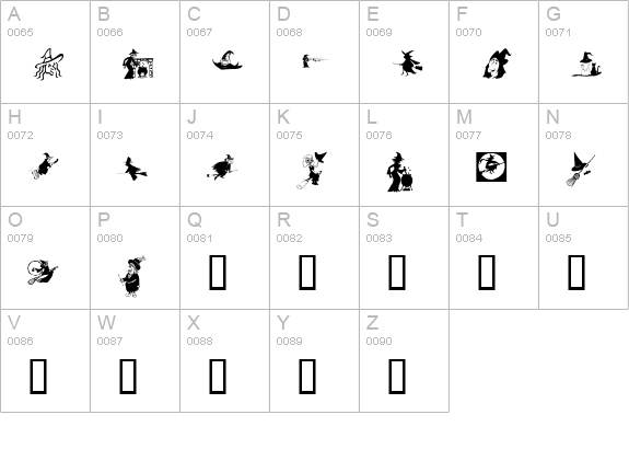 KR Oh Witchy Poo! uppercase A-Z preview