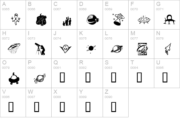 KR Out Of This World uppercase A-Z preview