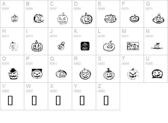 KR Pick A Pumpkin uppercase A-Z preview